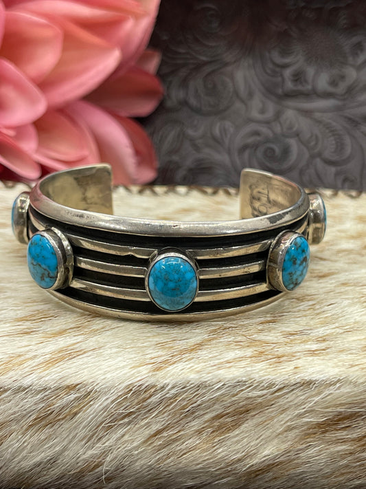 6.75" Kingman Web Turquoise Cuff
