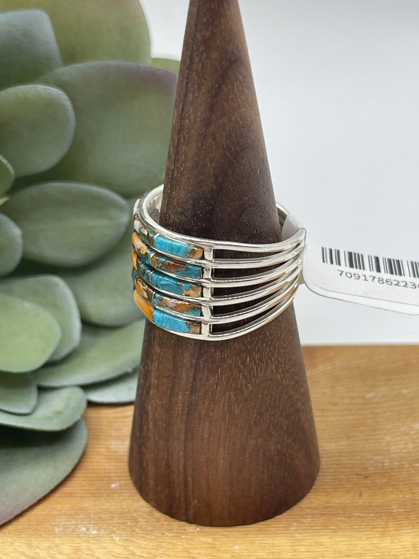 10.0 Orange Crush 5 Row Ring by Jamie Johnson, Navajo