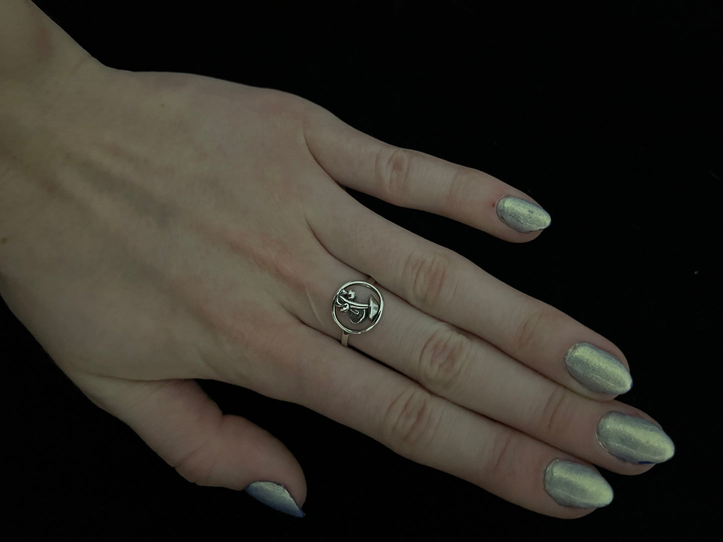9.0 Sterling Silver Mushroom Ring