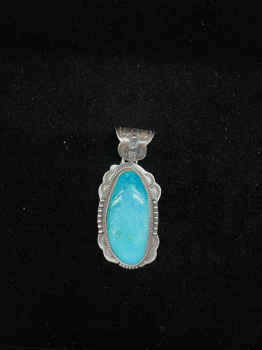 White Water Turquoise Pendant by John Nelson, Navajo