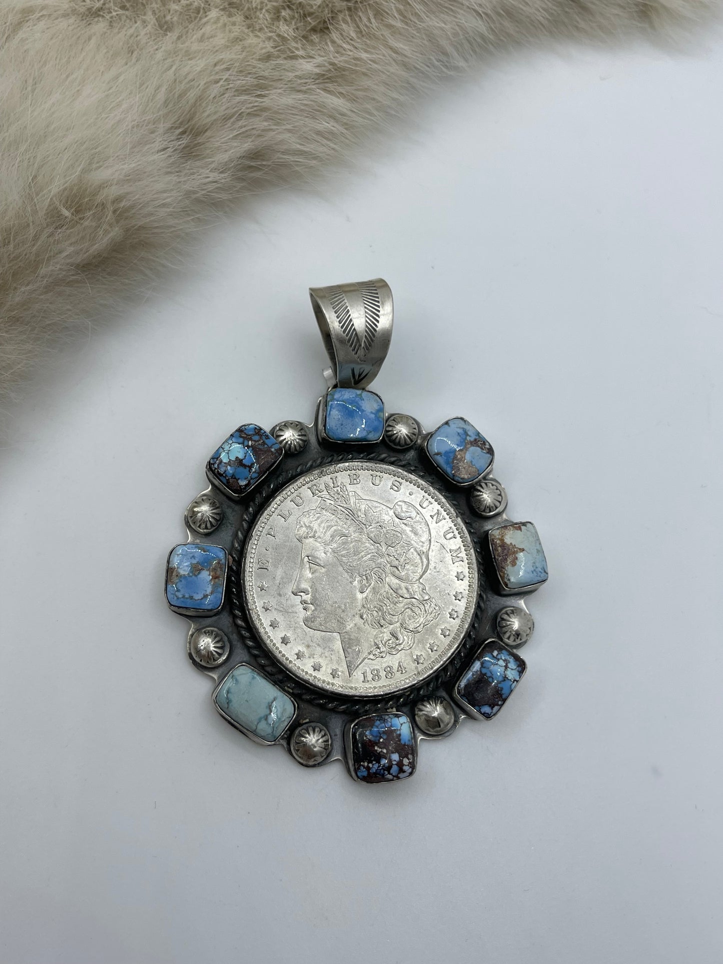 12mm Bale 1884 Morgan Silver Dollar Pendant by Boyd Ashley, Navajo