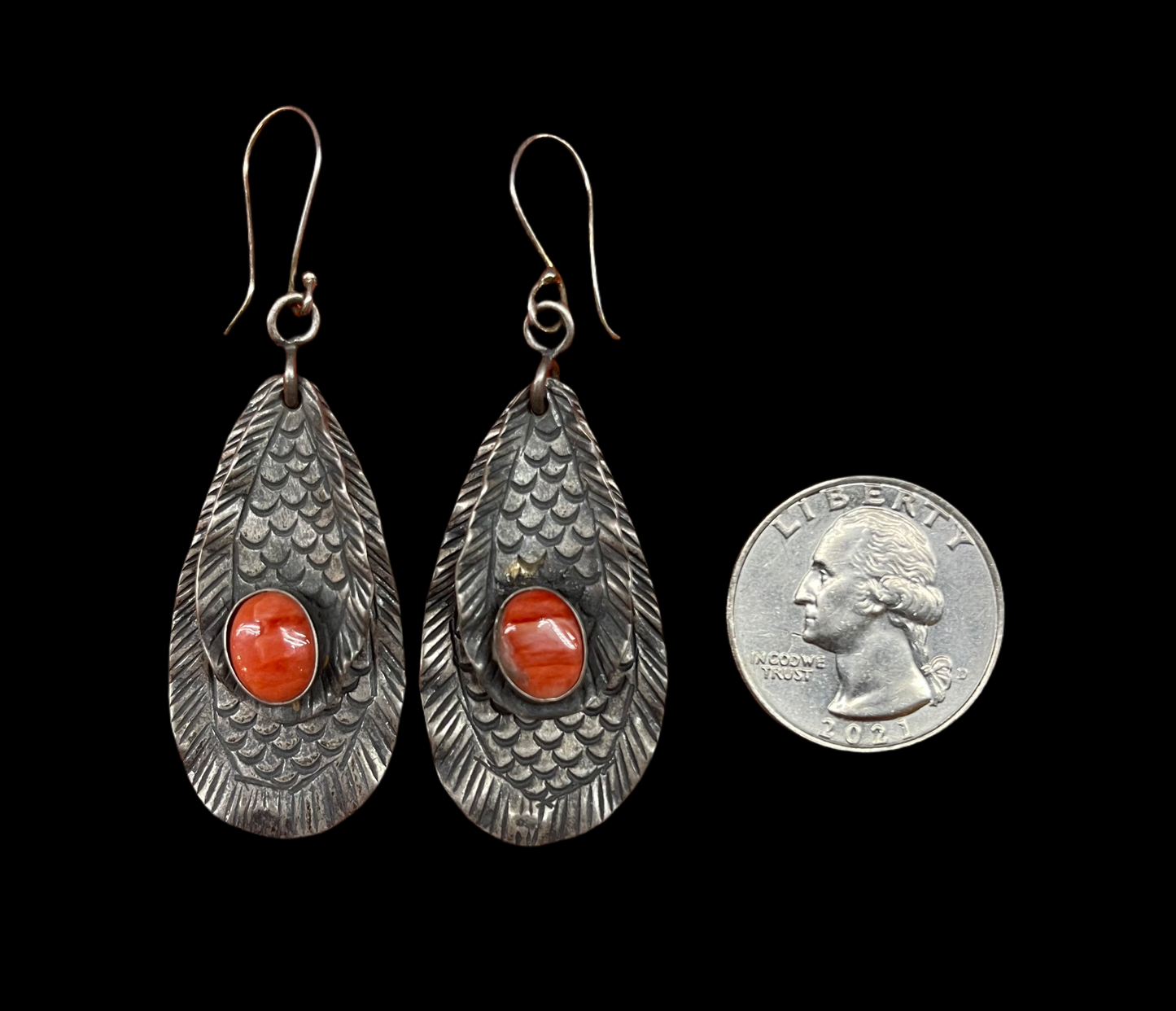 Spiny Oyster Dangle Earrings