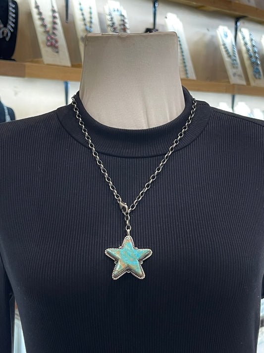 22" Lariat Style Turquoise Heart by Robert Shakey, Navajo