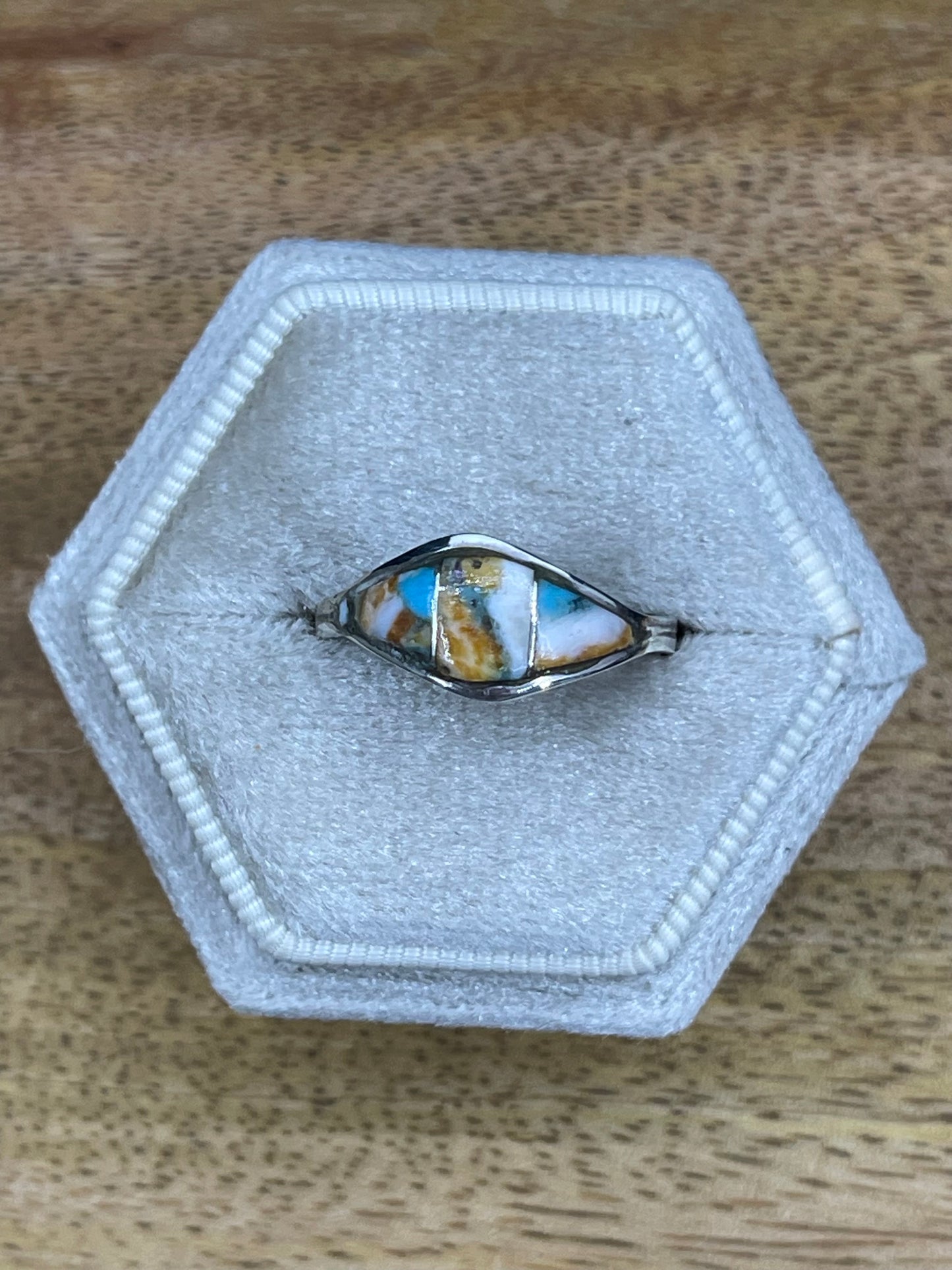 8.0 Orange Crush Ring by Debbie Livingston, Navajo