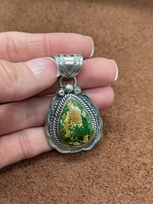 Royston Turquoise Teardrop Pendant with a 7.6mm Bale