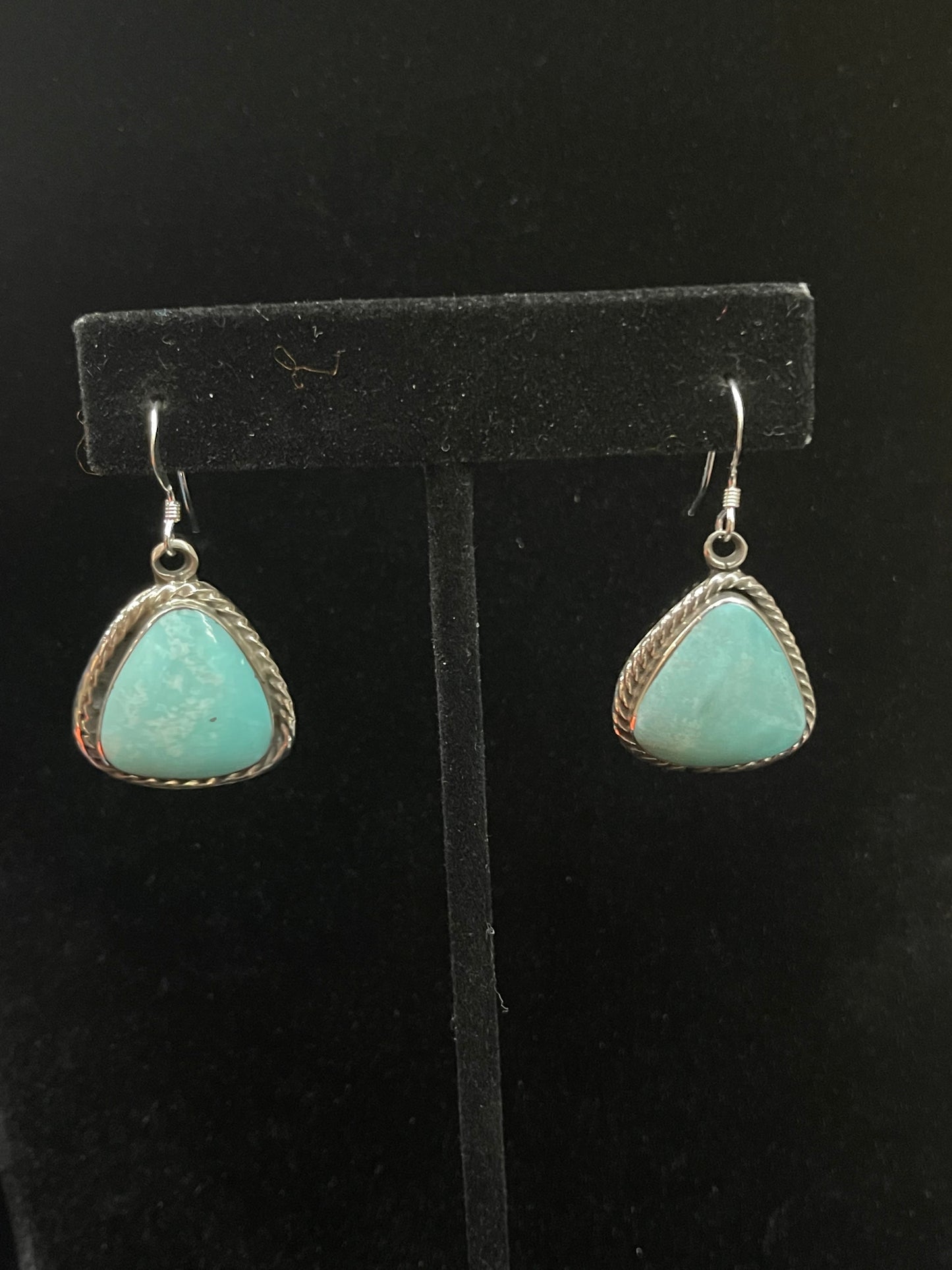 Turquoise Dangle Earrings by Ryntanna Yazzie, Navajo