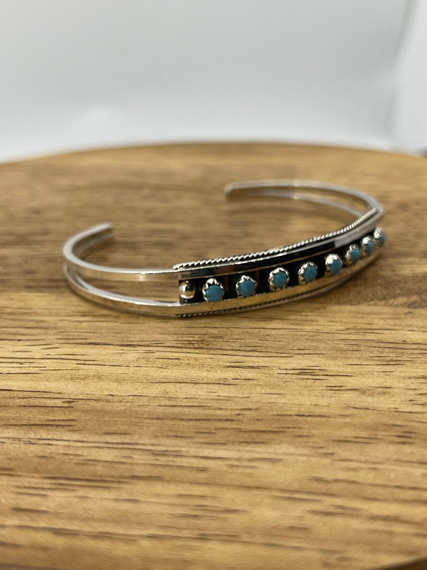 Turquoise 8 Stone Stacker Cuff By Susie Livingston, Zuni
