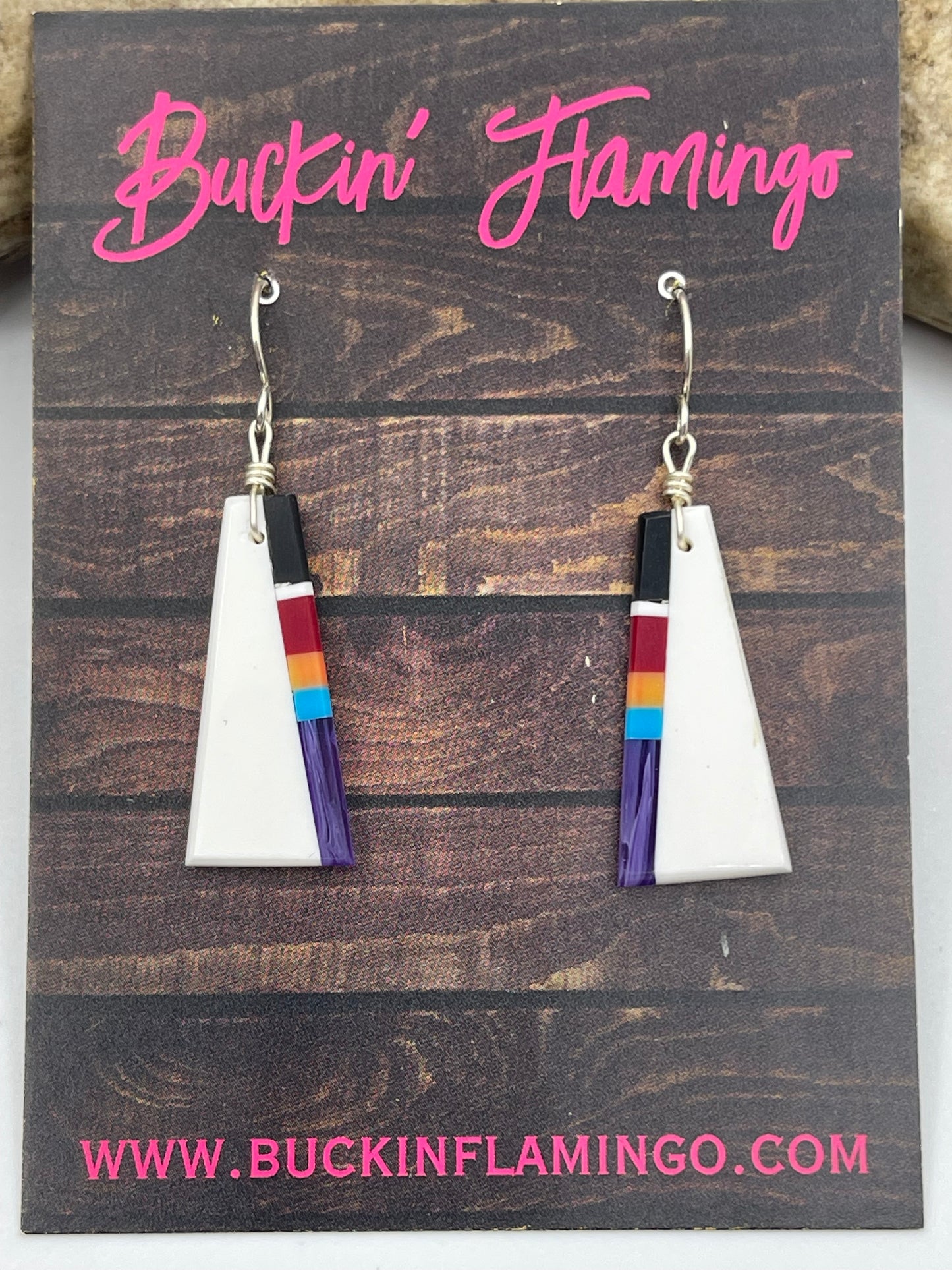 2" White Multi Stone Dangle Earrings