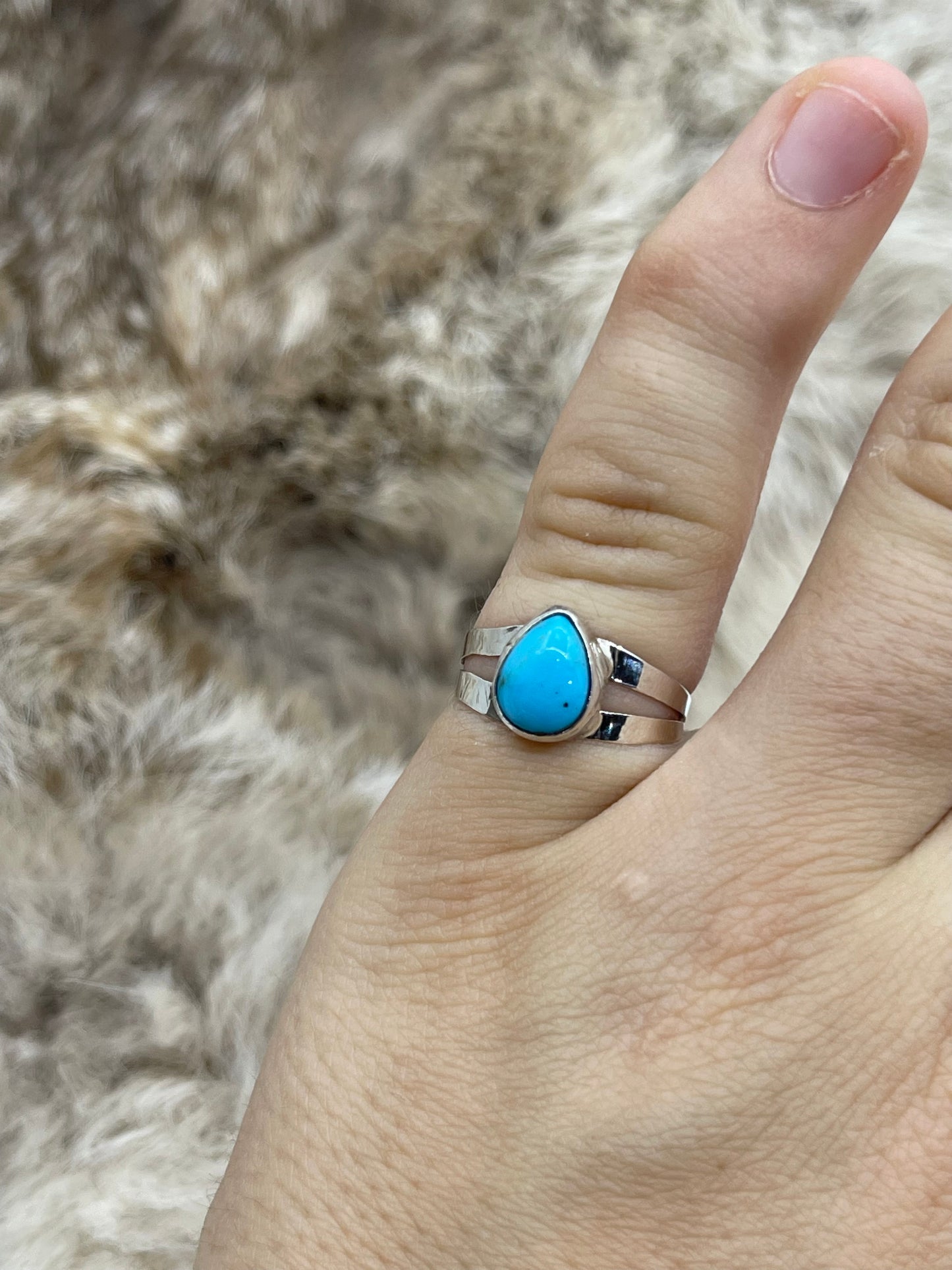 7.0 Turquoise Ring by Robinson Martinez, Navajo