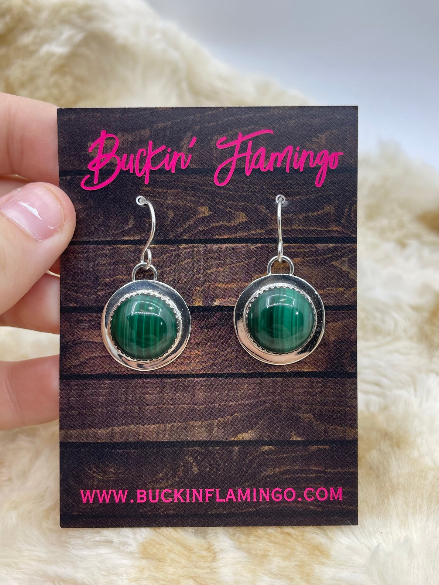 Malachite Earrings by Marie Jackson, Navajo