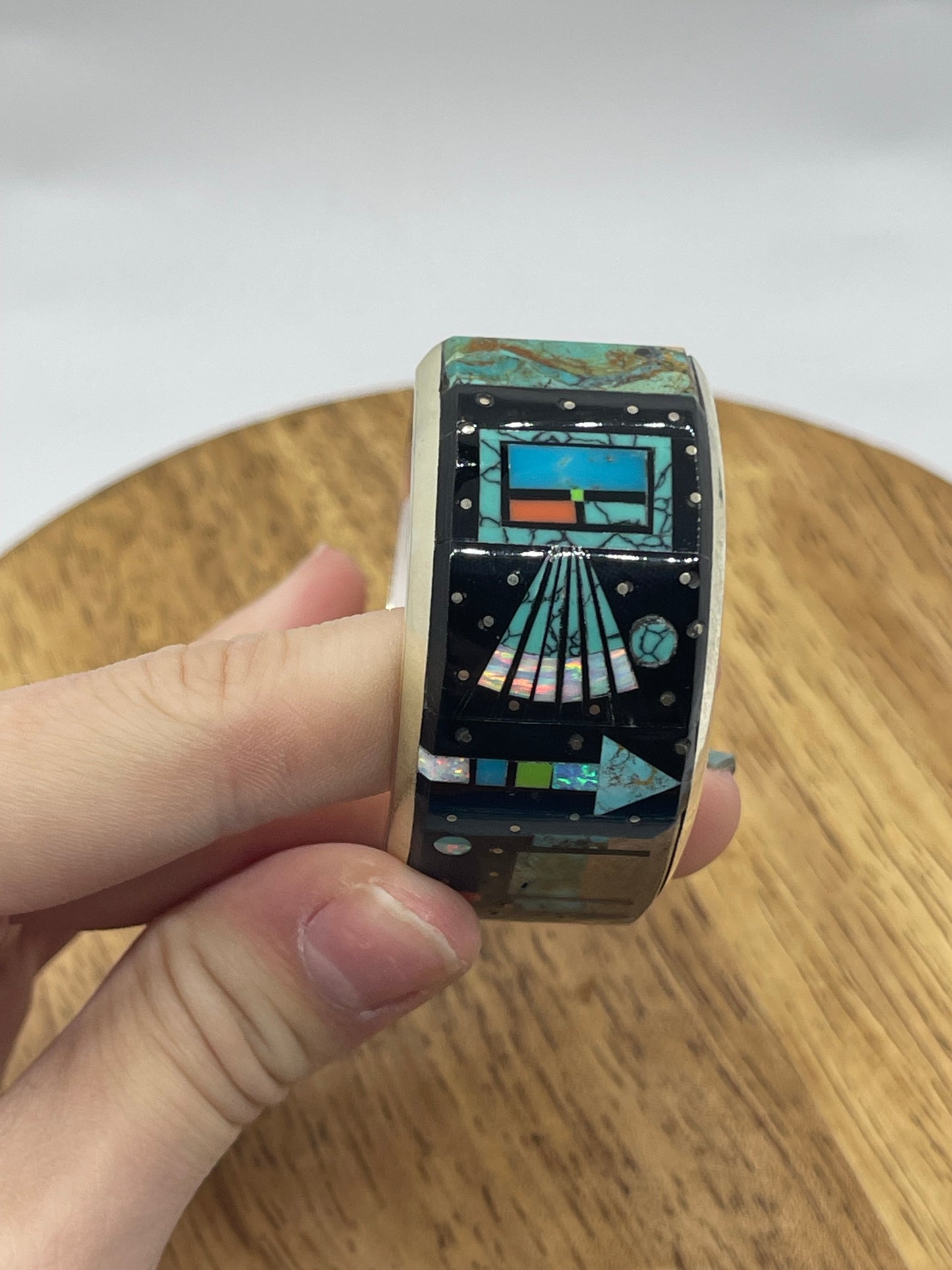 7" Micro Inlay Cuff by Gilbert Smith, Navajo
