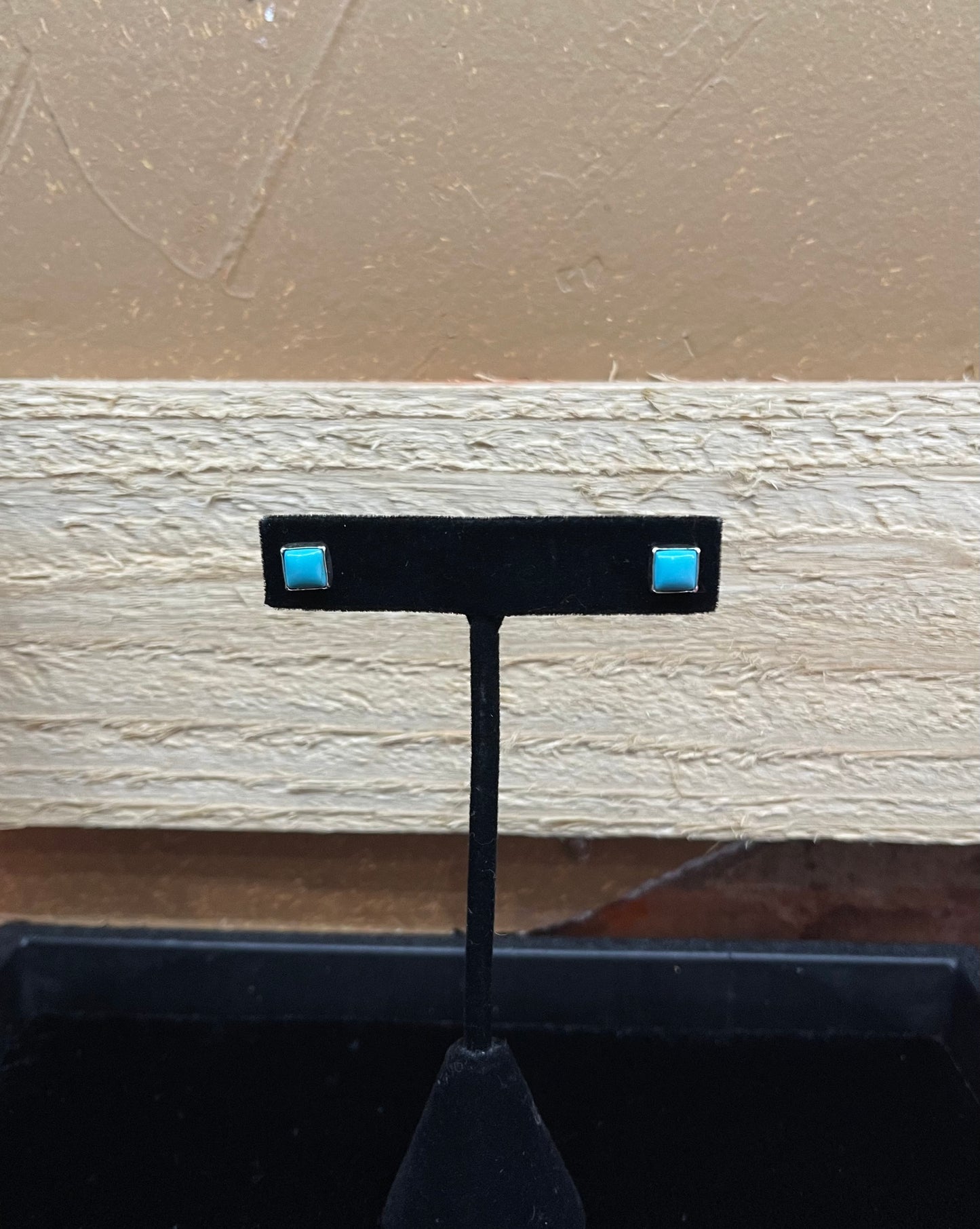 Square Turquoise Stud Earrings