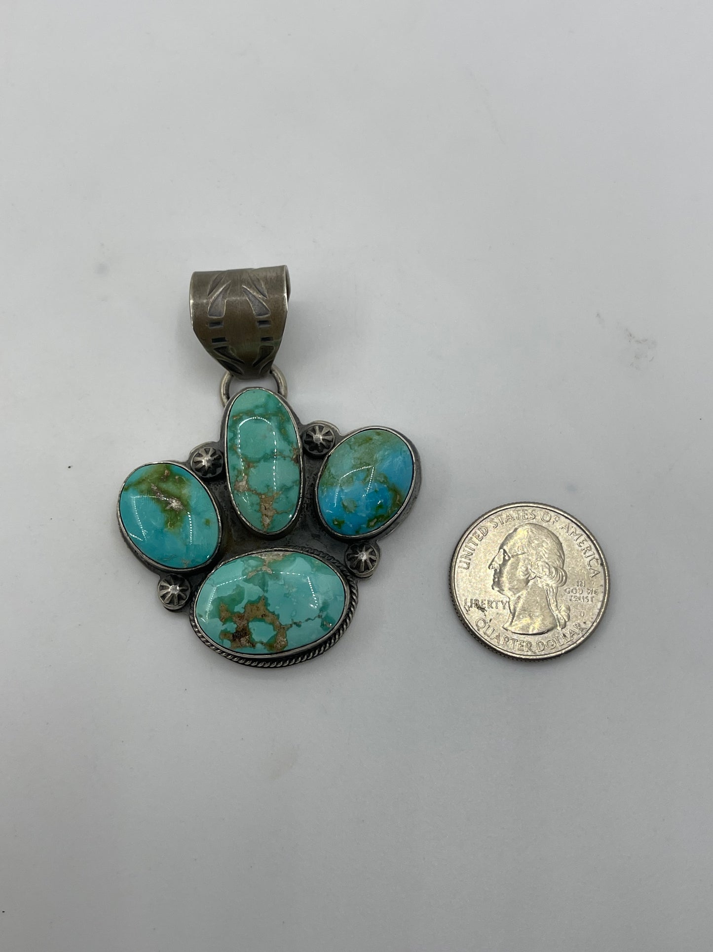 Sonoran Gold Turquoise Pendant by Steven Nez, Navajo