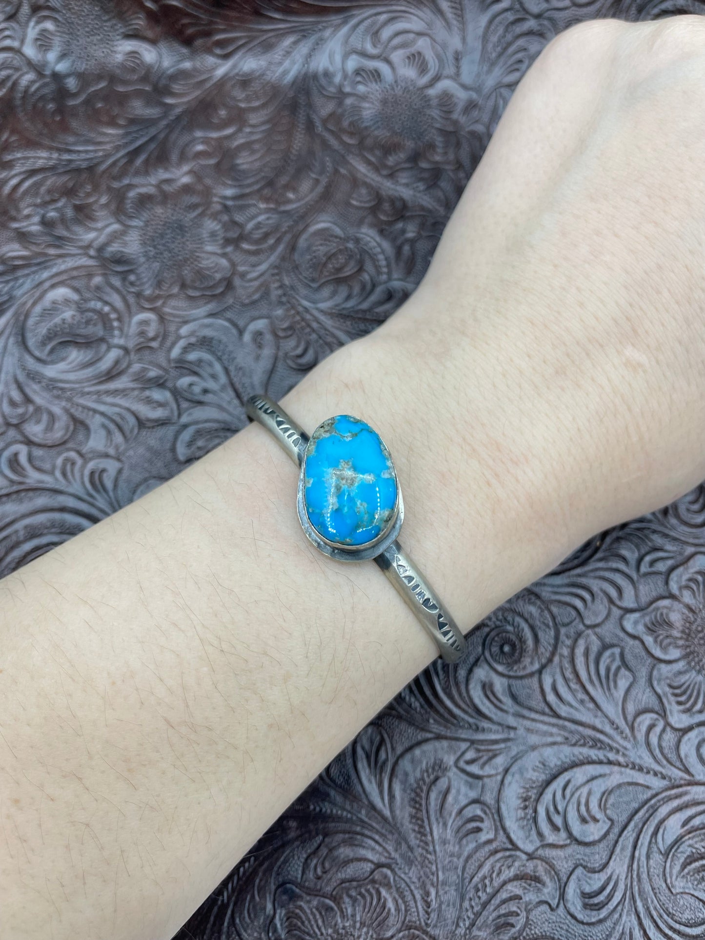 5.5" - 7.25" Kingman Turquoise Cuff Bracelet