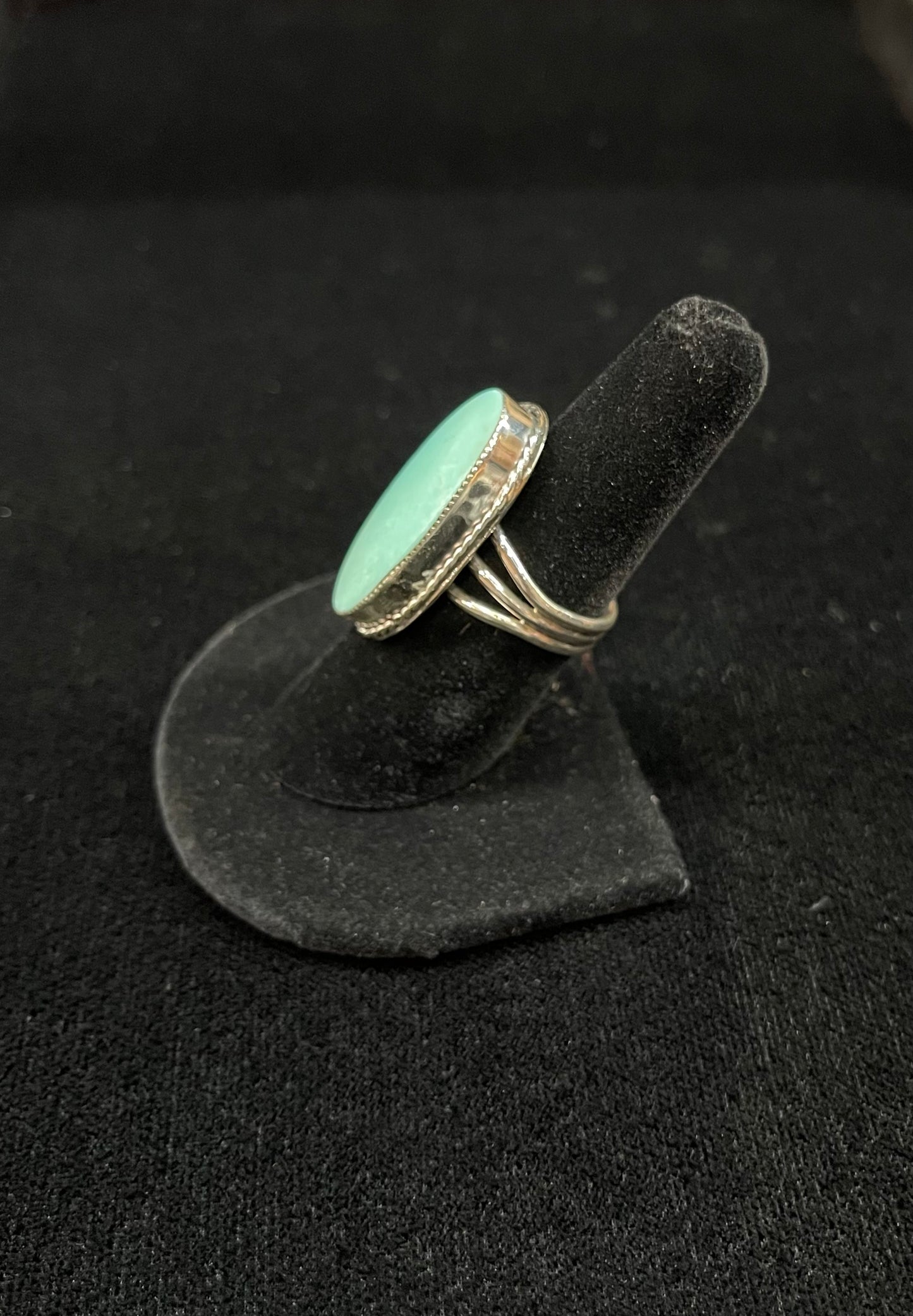 Oval Turquoise Ring by Frank Johnson, Navajo