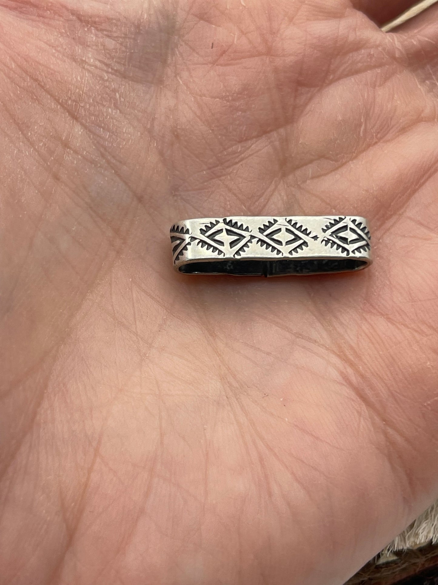 Stamped Watch Band Charm by Jimson Garcia, Navajo