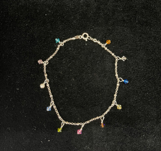 Multicolor Glass Bead Anklet