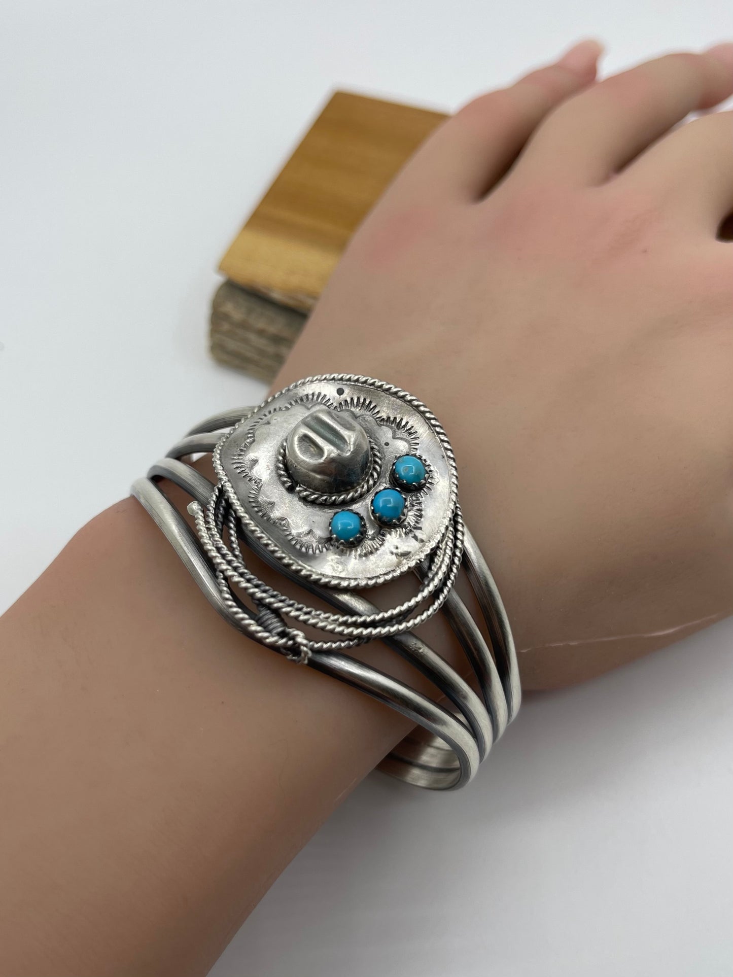 Cowboy Hat Cuff by Bobby Platero, Navajo 5 3/4"- 7 1/2"