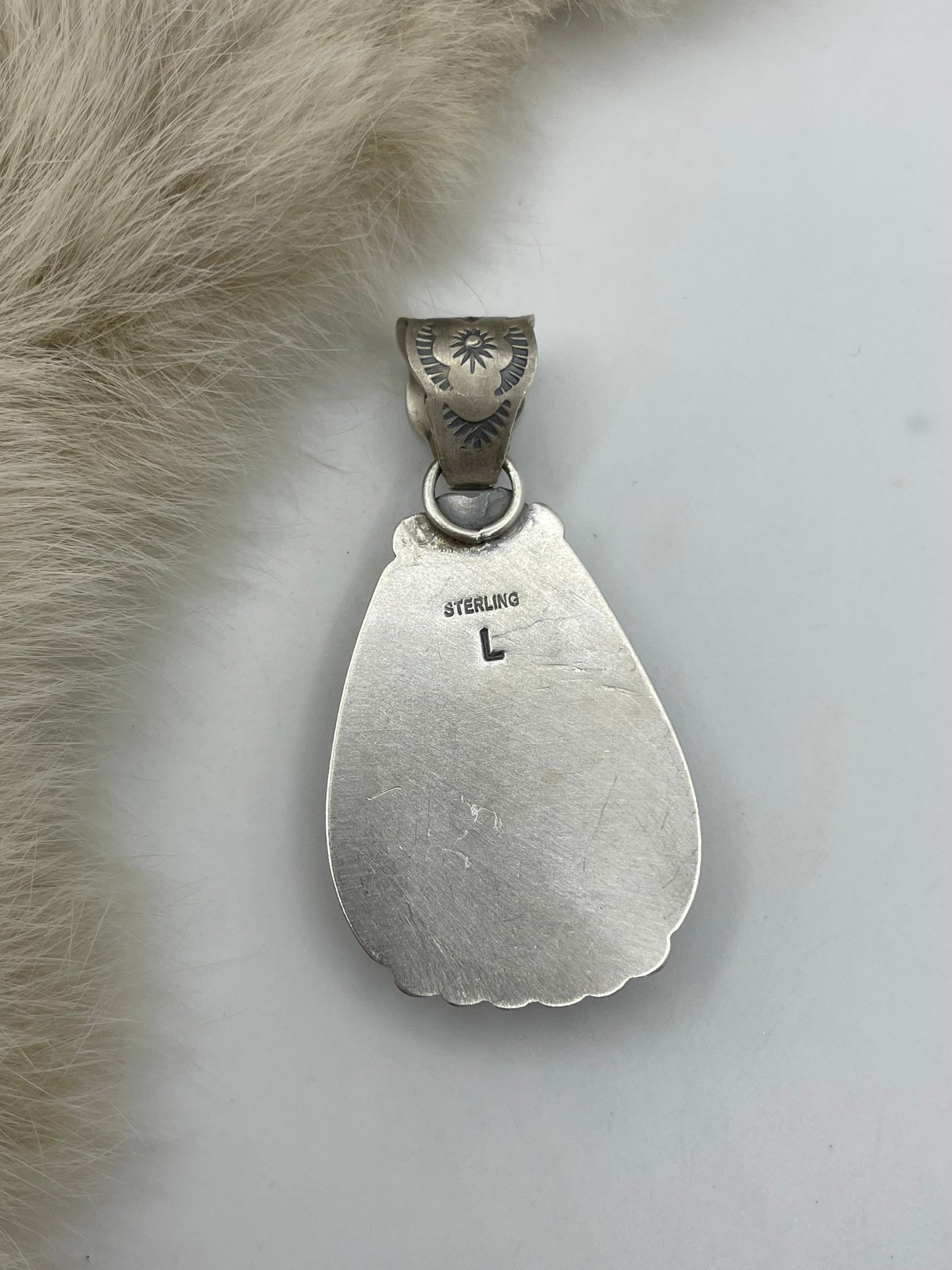 Boulder Ribbon Turquoise Pendant by Jeff Largo, Navajo