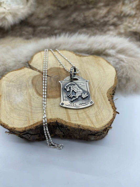 20" “Luggage Tag” Reversible Necklace by Bad Bronc