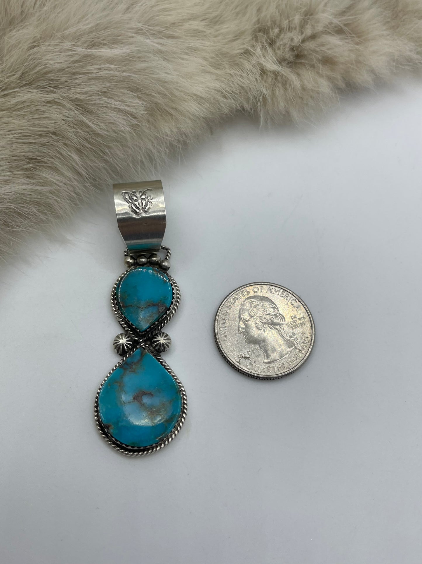 14mm Bale 2 Stone Pendant By Selena Warner, Navajo