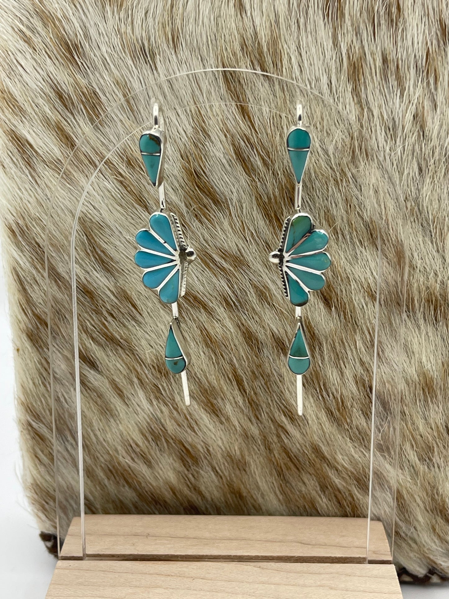 Turquoise Ear Threader by Velda Nastacio, Zuni