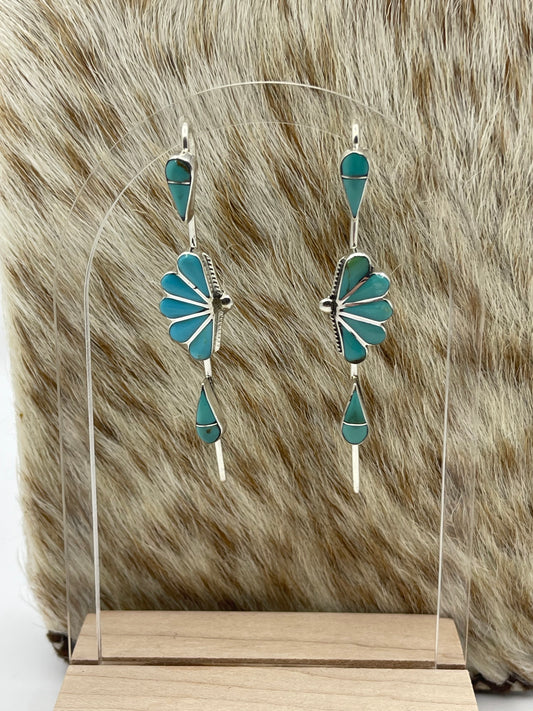 Turquoise Ear Threader by Velda Nastacio, Zuni