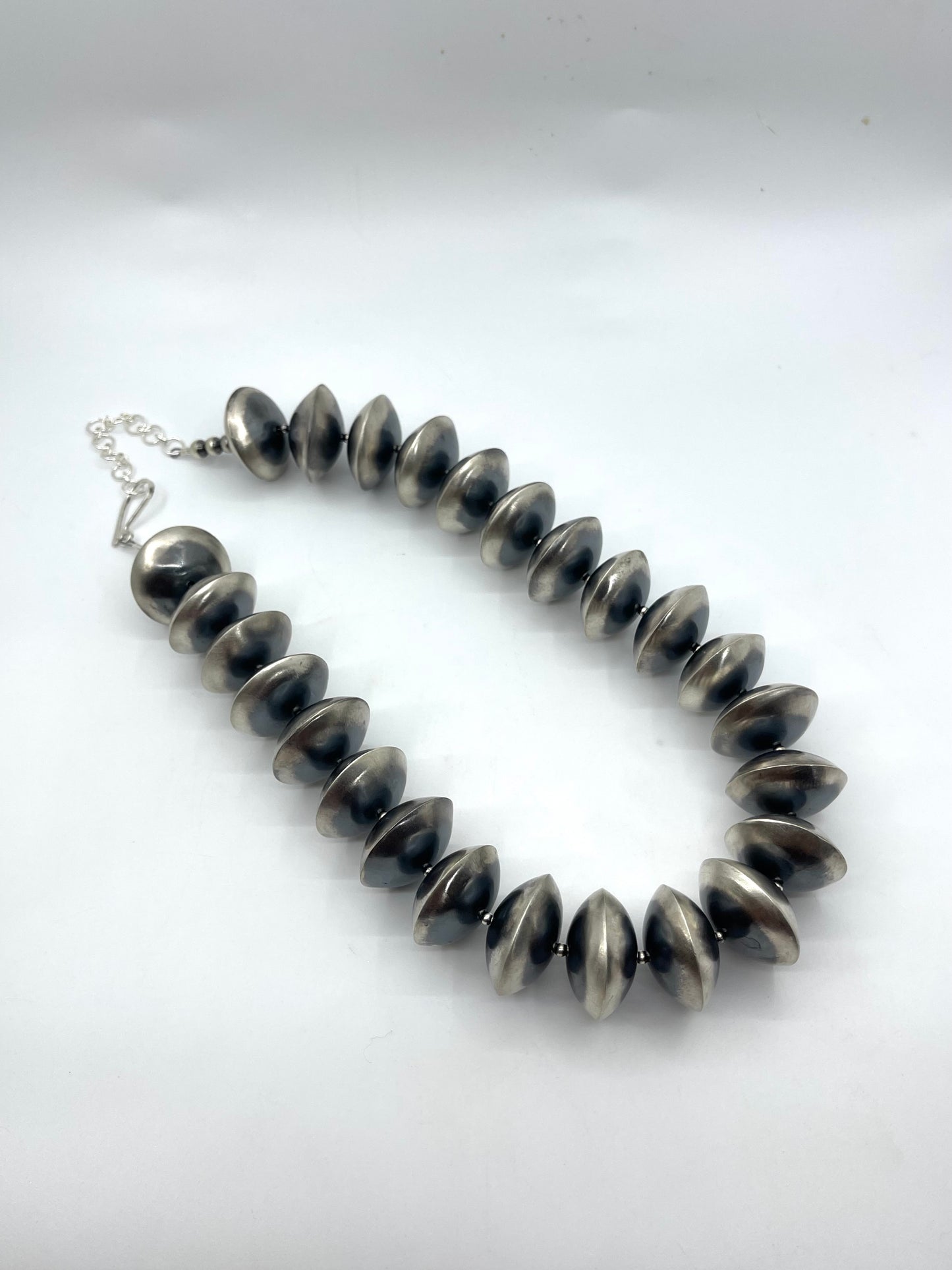 20”+3” Extender 28mm Handmade Navajo Pearls Necklace by Austin Haley, Navajo