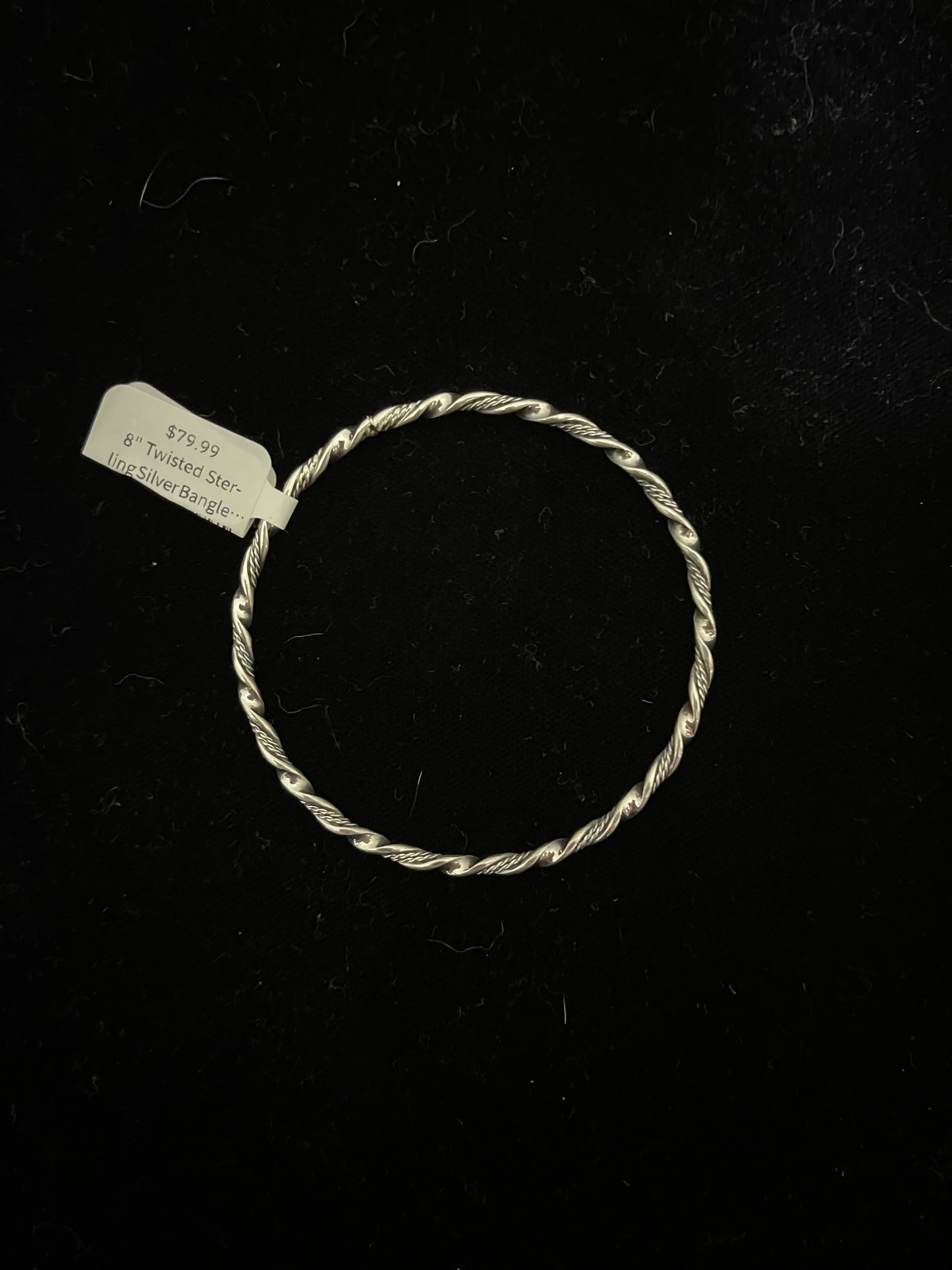 8" Twisted Sterling Silver Bangle by Elaine Tahe, Navajo