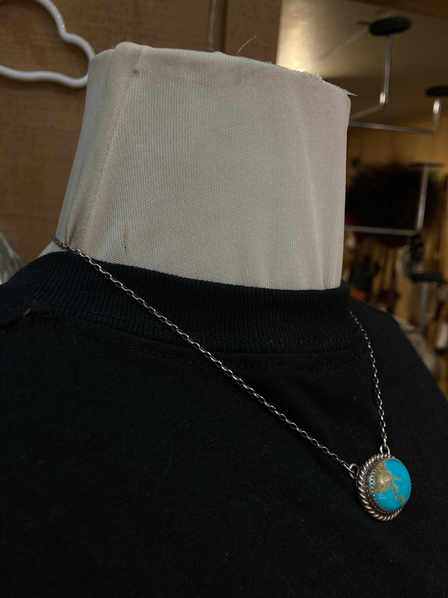 16" Kingman Turquoise Oval Necklace