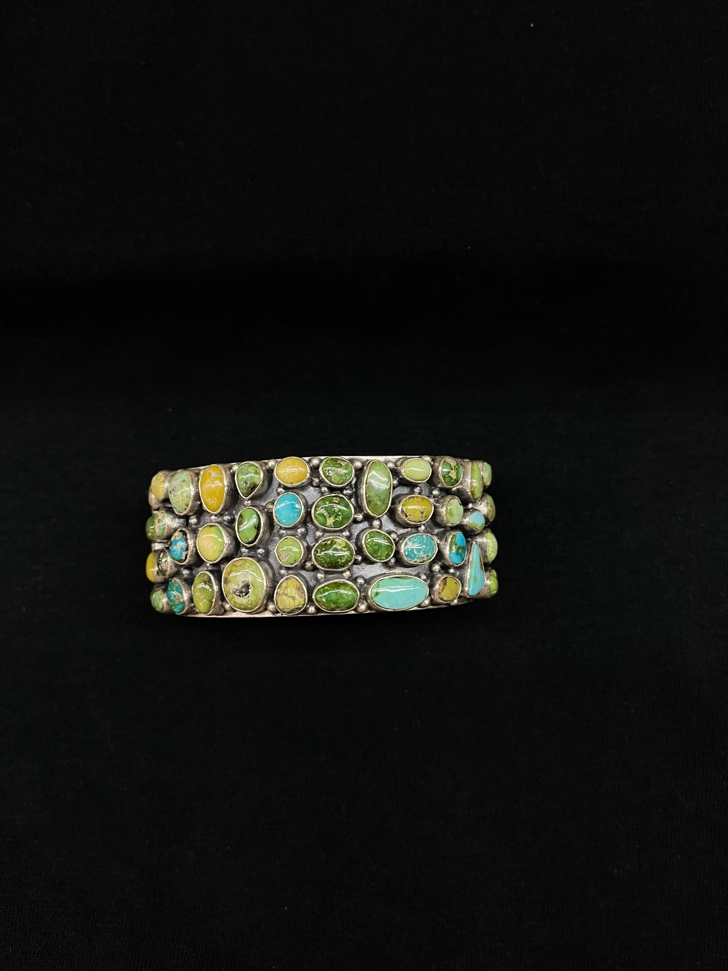 7" Sonoran Gold Turquoise Thick Cuff by Ned Nez, Navajo