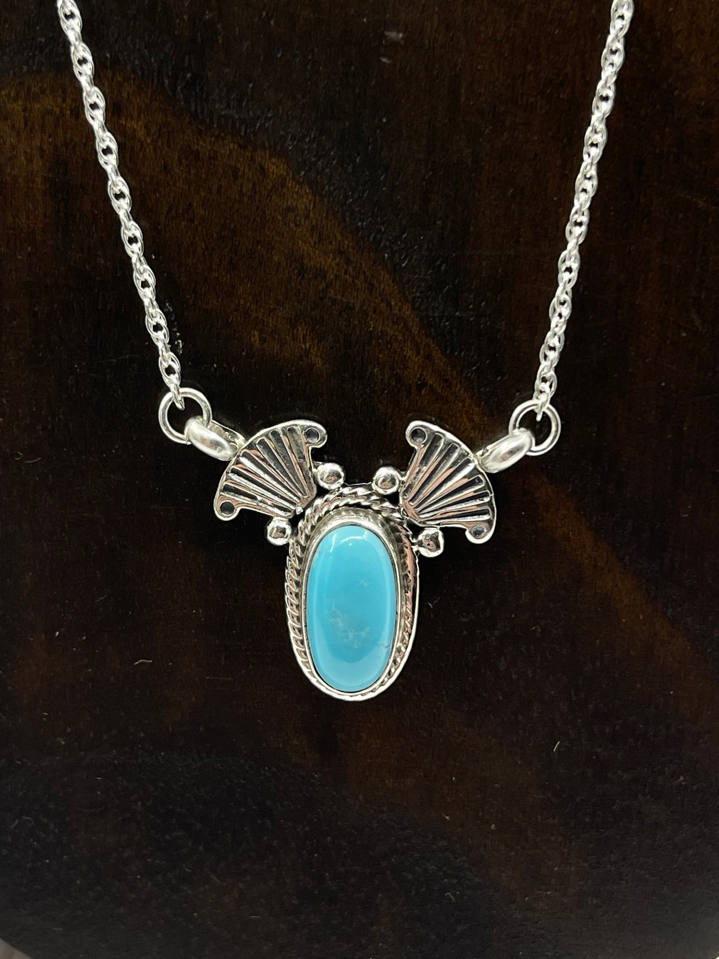 LOT 9 1/4 Turquoise Oval Necklace by Verley Betone, Navajo