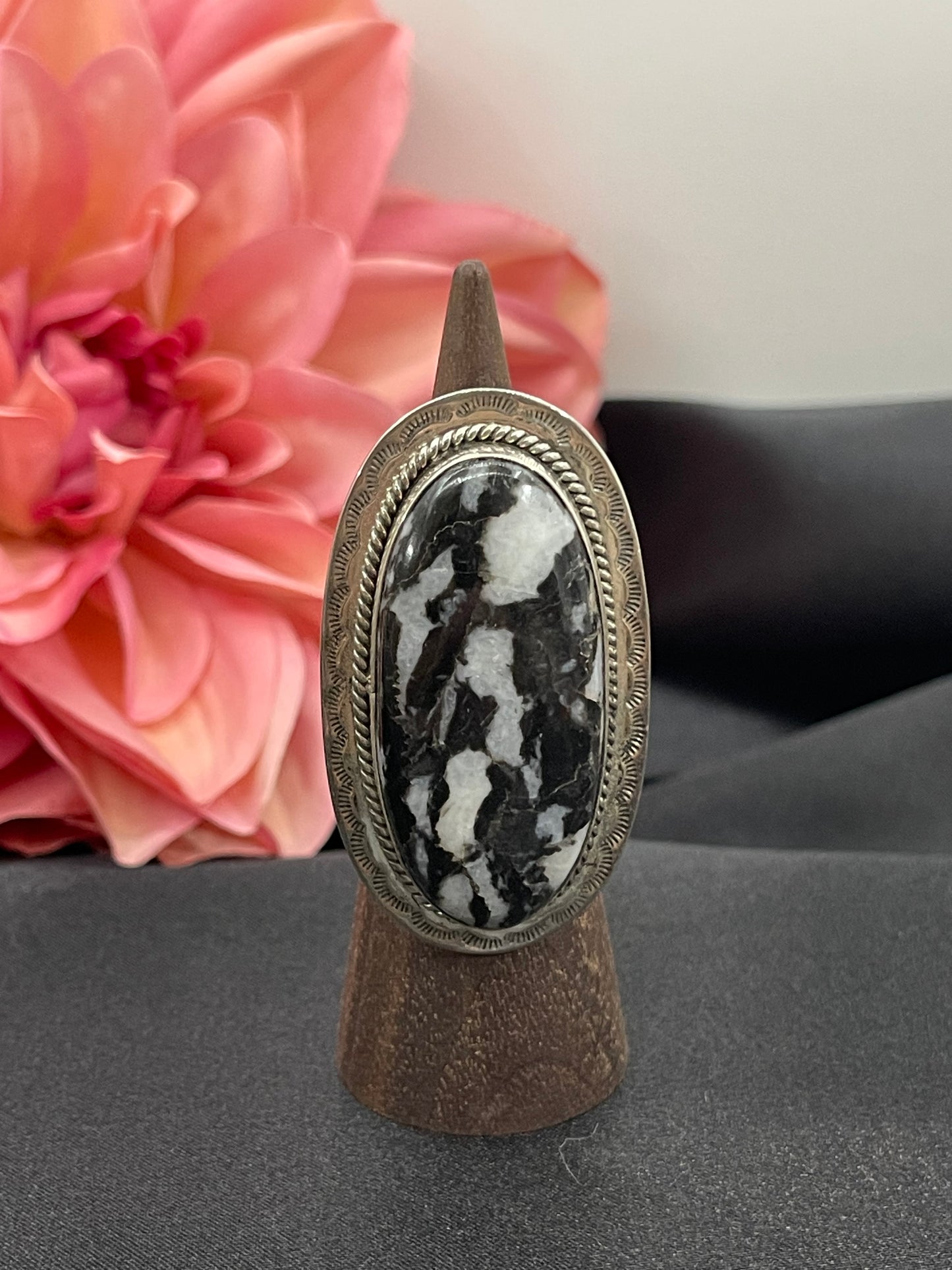 Adjustable Zebra Jasper Ring