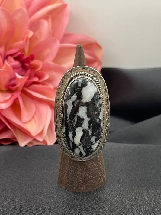 Adjustable Zebra Jasper Ring
