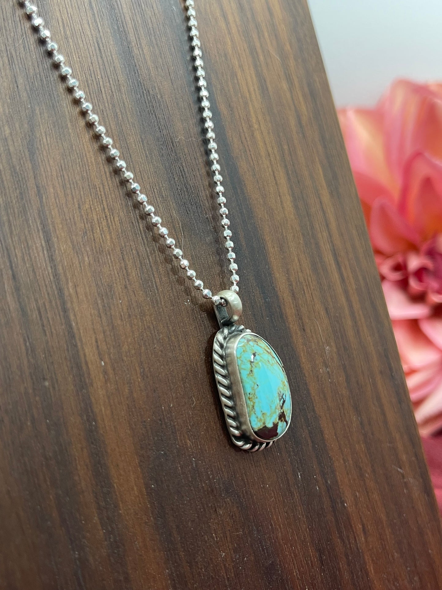 24" Kingman Turquoise Pendant Necklace