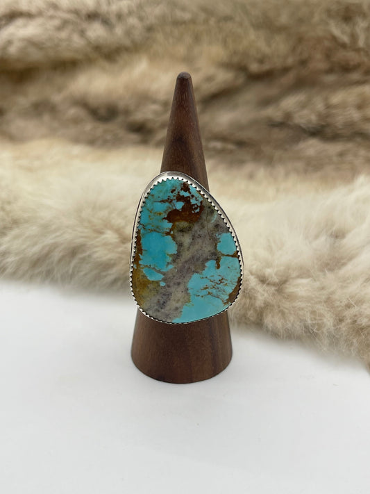 8.5 #8 Turquoise Ring by Carrie Cannon, Kiowa