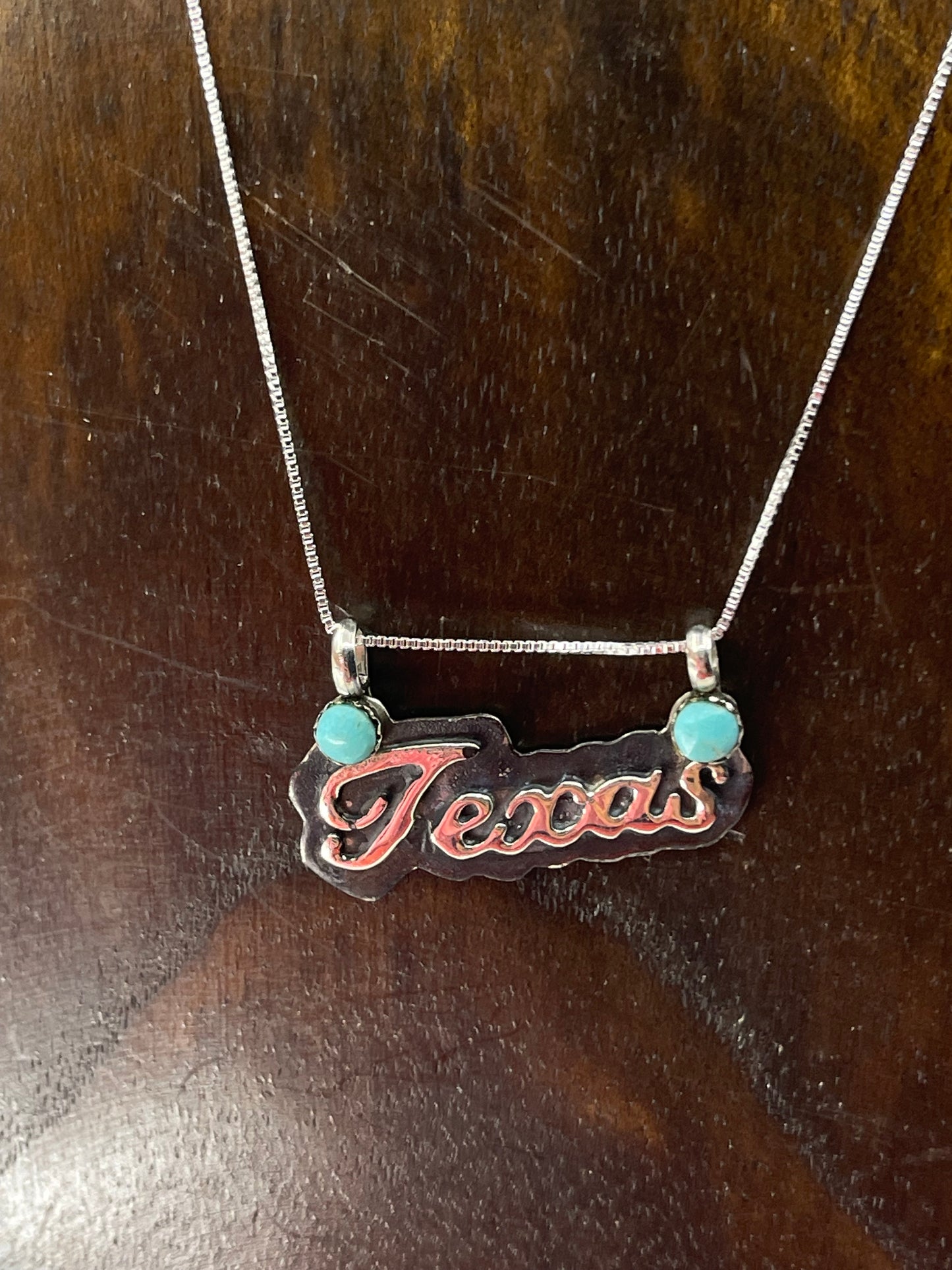 18" Turquoise "TEXAS" Necklace by Myra Benally, Navajo