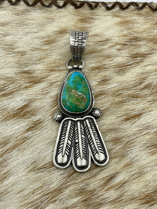 Sonoran Gold Turquoise Fam Pendant with a 10mm Bale