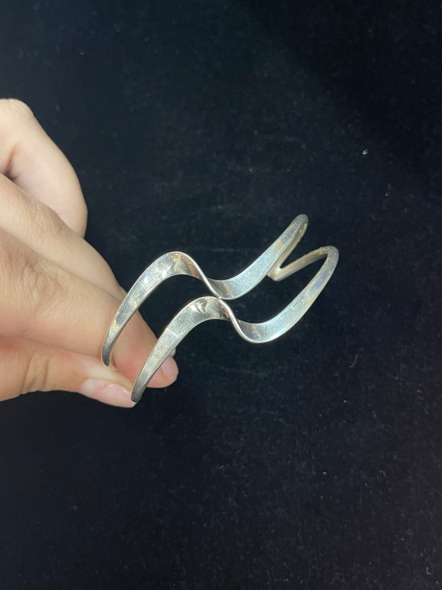 5 1/4- 6 1/2" Sterling Silver Cuff by Elaine Tahe, Navajo