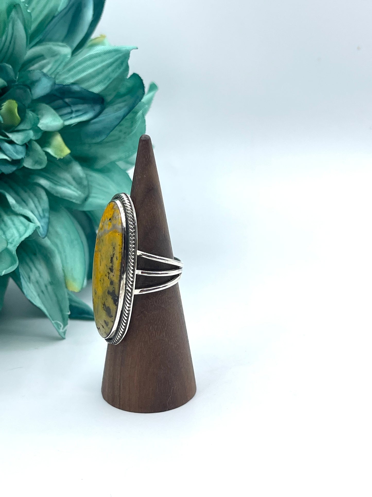 7.5 Bumblebee Jasper Ring by Marie Jackson, Navajo