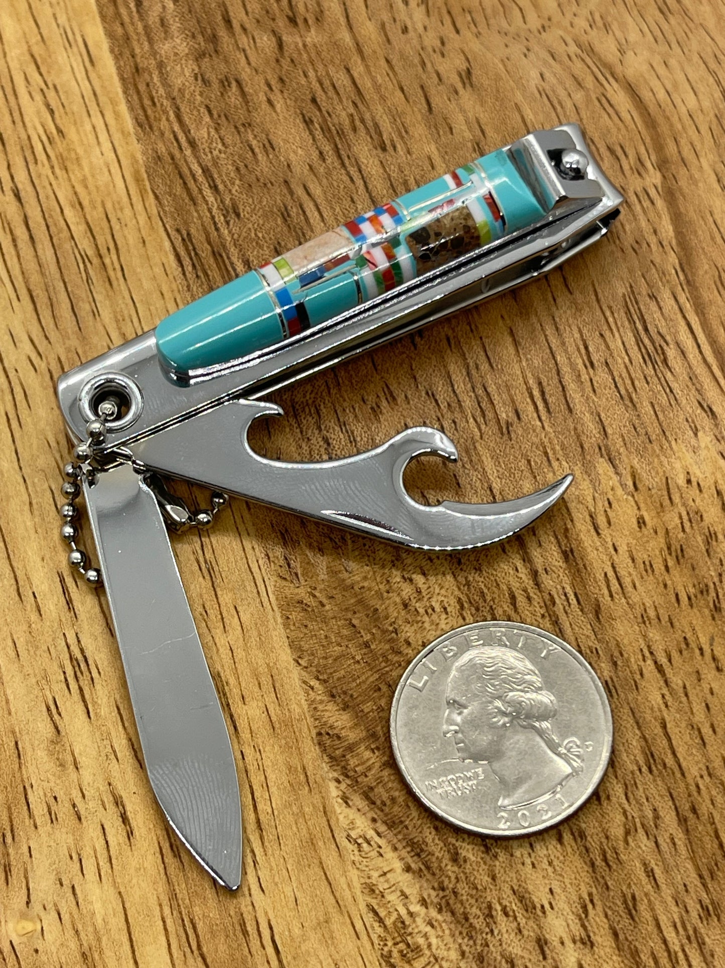 Turquoise Inlay Fingernail Clippers