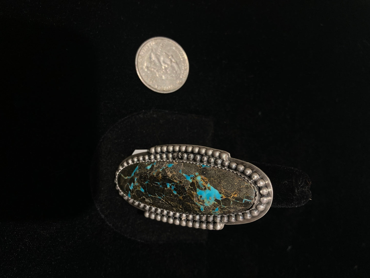 Adjustable Mantis Turquoise Oval Ring by Zia