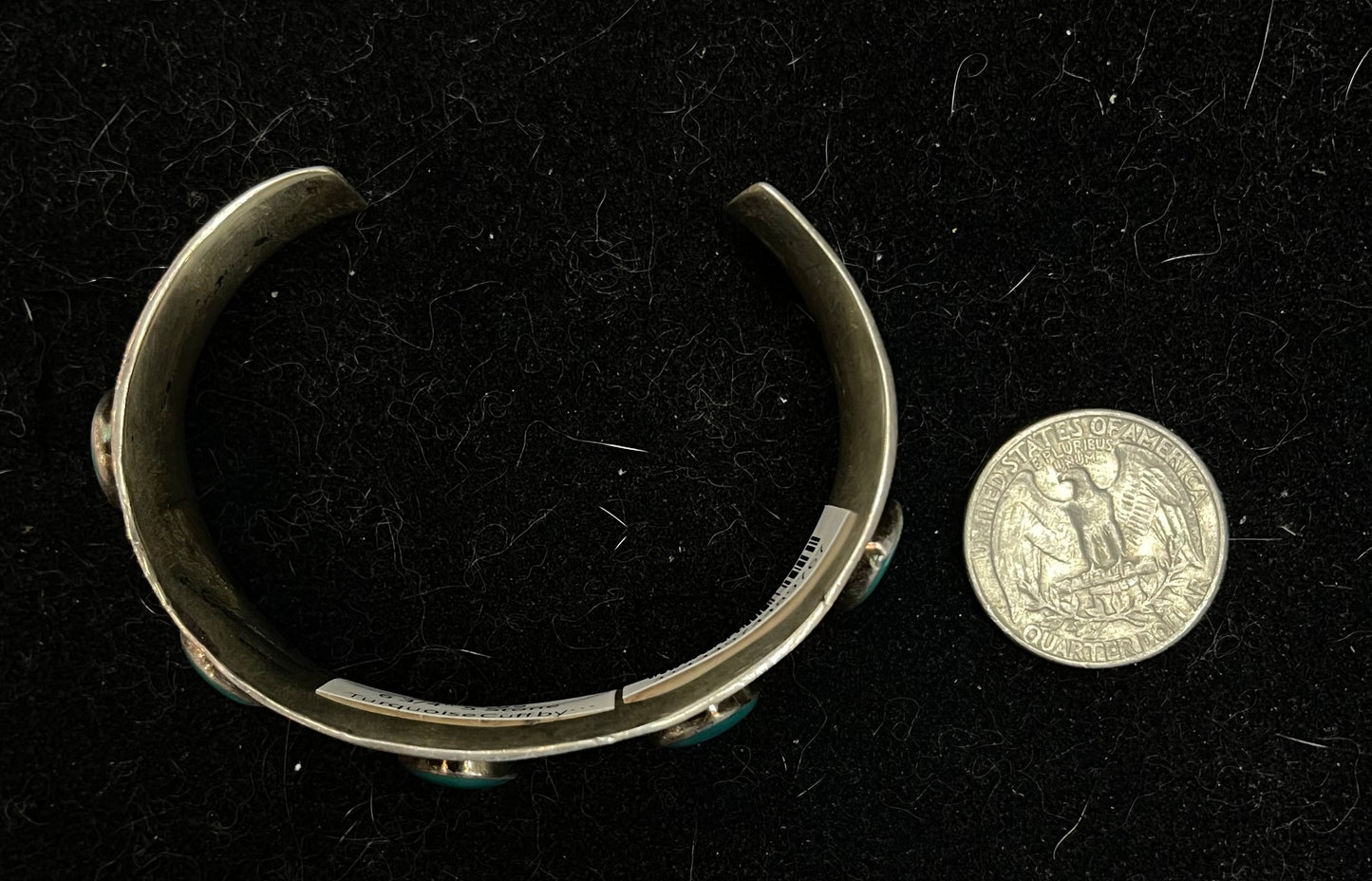 6 3/4" 5 Stone Turquoise Cuff by Emer Thompson, Navajo