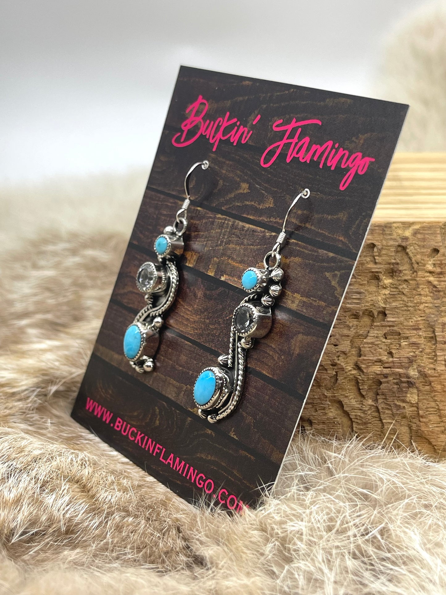 Smokey Quartz & Turquoise Earrings by Jimmy Garcia, Navajo