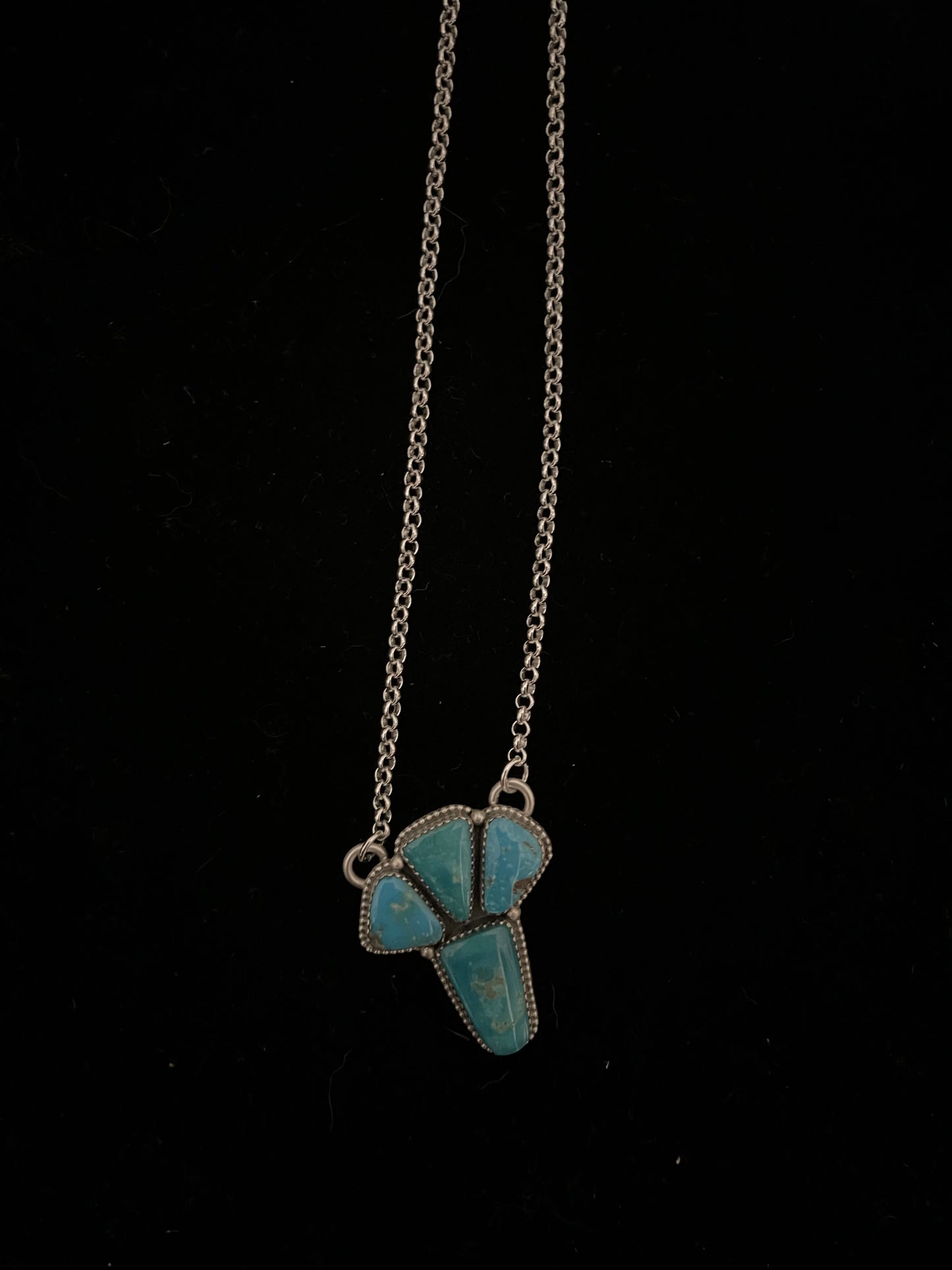 17" 4 Stone Kingman Turquoise Necklace