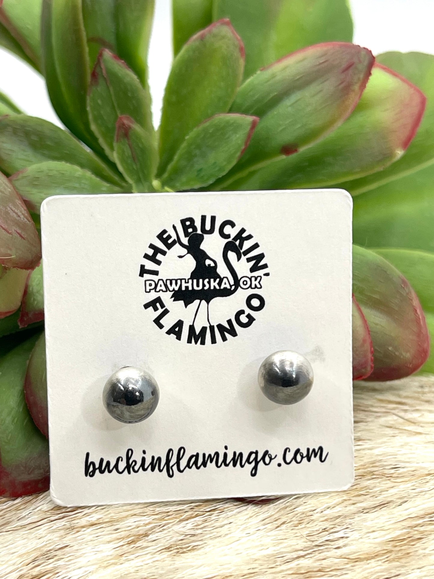 7mm Navajo Pearl Stud Earrings