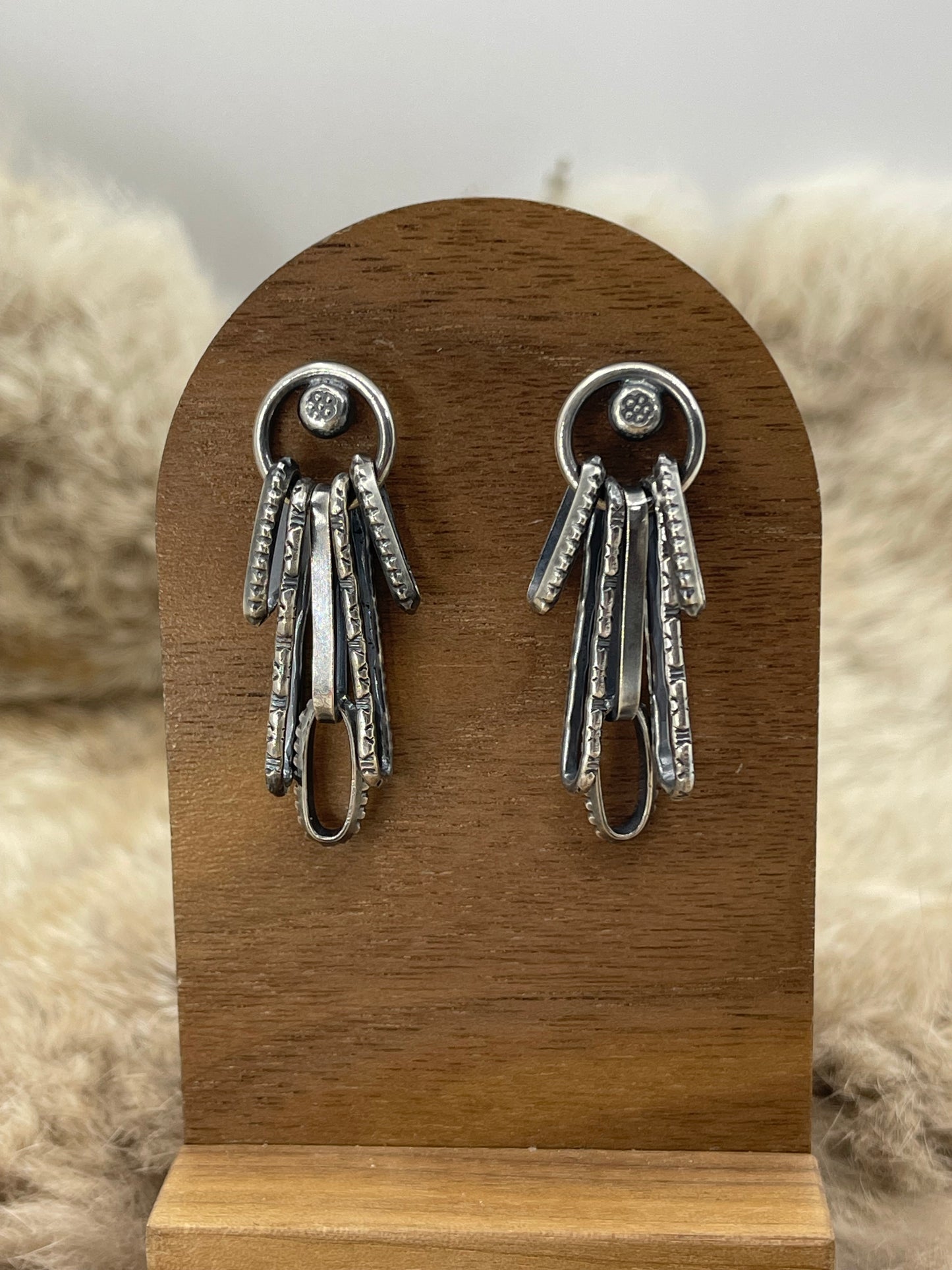 Bad Bronc Handmade Paperclip Chain Post Earrings