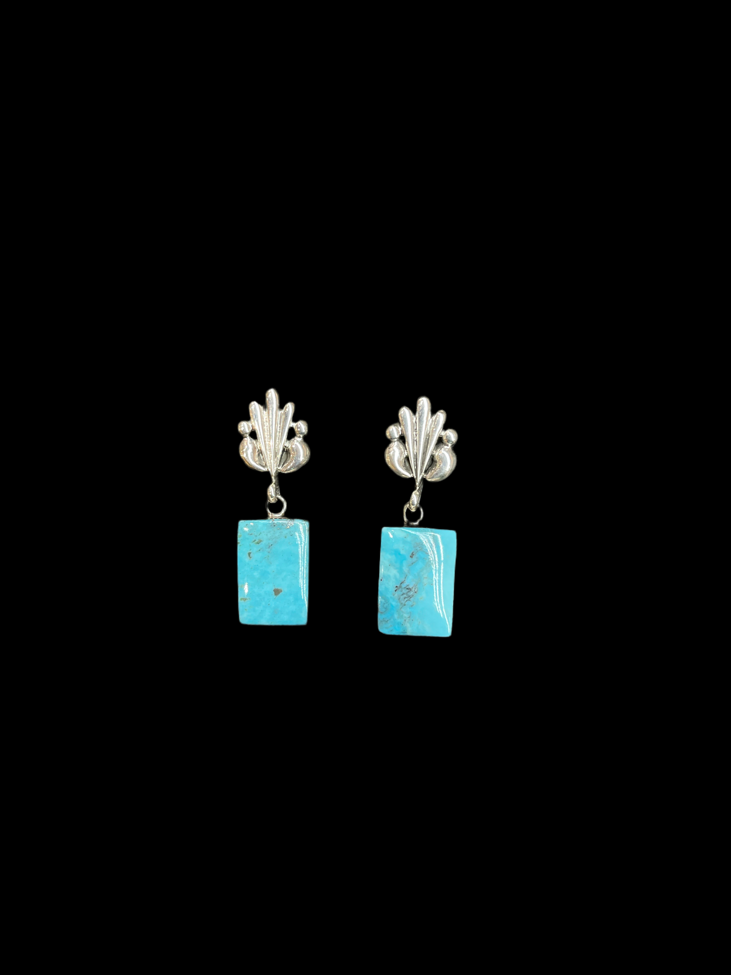 Turquoise Dangle Earrings by Sadie Jim, Navajo