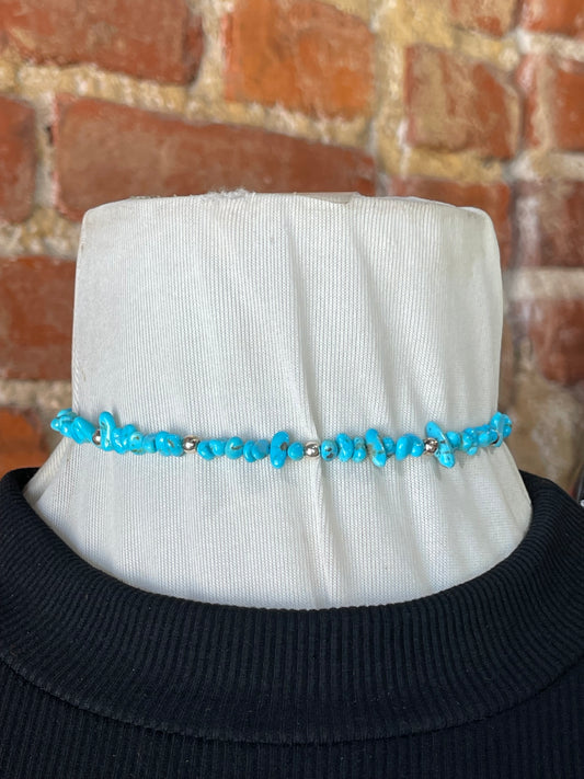 Natural Sleeping Beauty Turquoise Memory Wire Choker