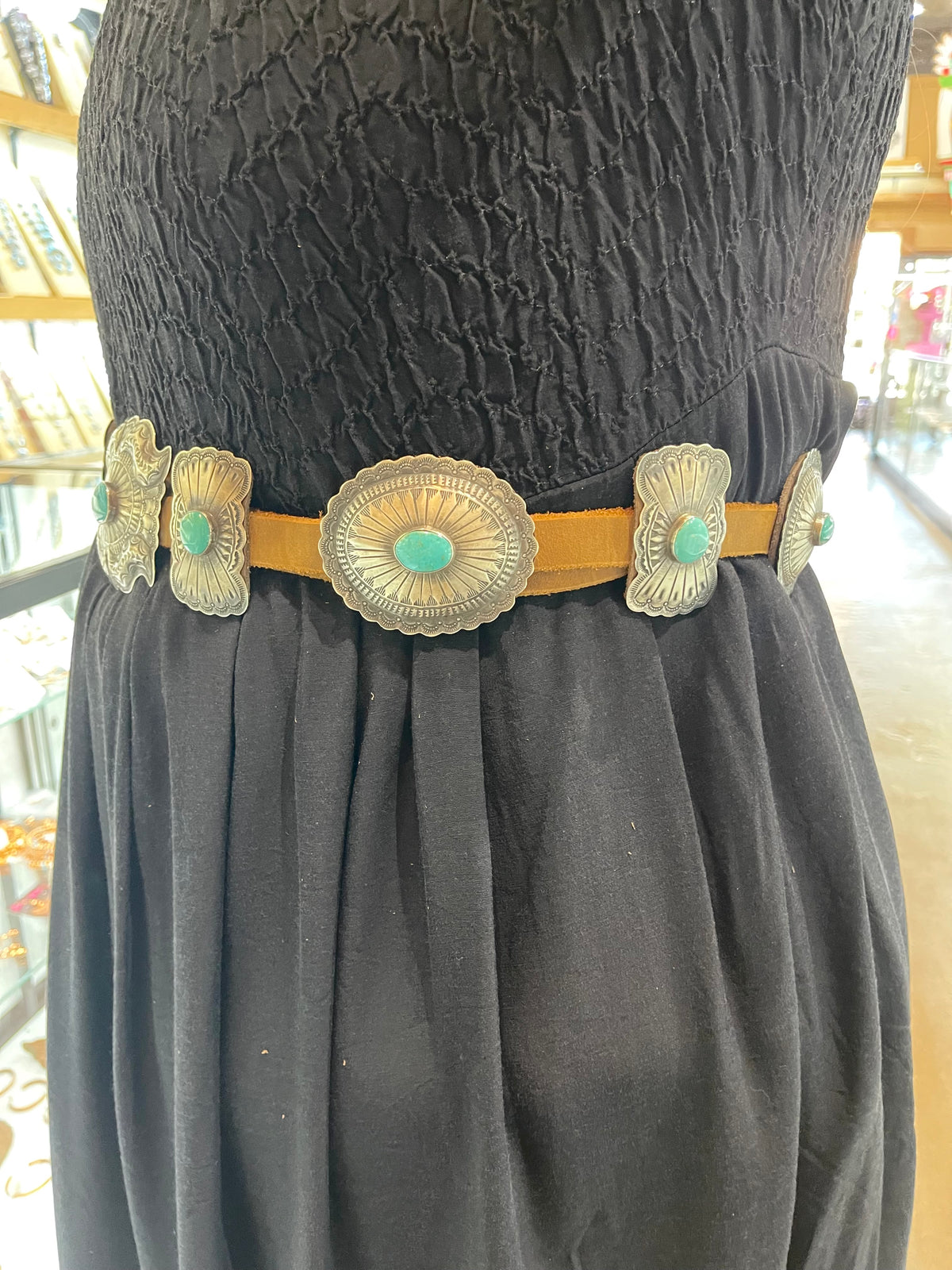 50" Concho with Turquoise Belt by Daniel Martinez, Navajo